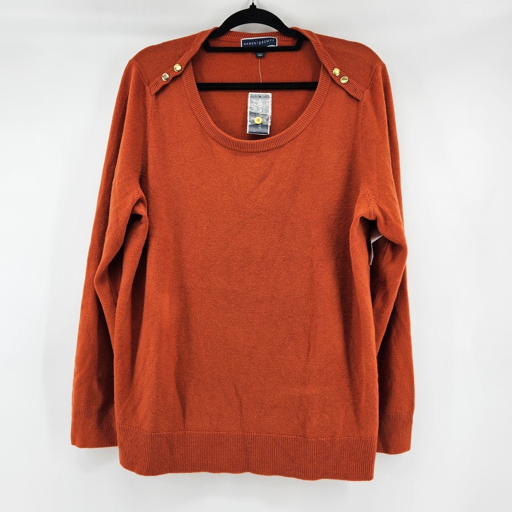 Karen Scott Sweater Top Plus Size 1X Office Comfy Everyday Business‎ Casual